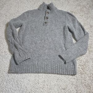 Banana Republic Mock Neck 1/4 Button Wool/Angora Rabbit Hair Sweater  Size M